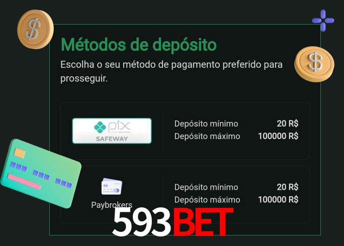 O cassino 593BET oferece uma grande variedade de métodos de pagamento